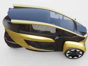 Concept 3 wheel electric vehicle 3D Model
