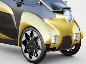 Concept 3 wheel electric vehicle 3D Model