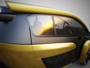 Concept 3 wheel electric vehicle 3D Model