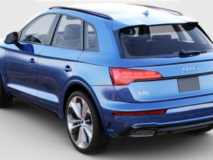 Audi Q5 2021 with interior and open doors 3D Model