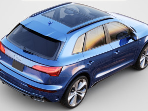 Audi Q5 2021 with interior and open doors Modello 3D