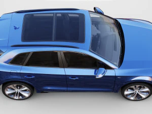 Audi Q5 2021 with interior and open doors 3D Model