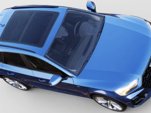 Audi Q5 2021 with interior and open doors 3D Model