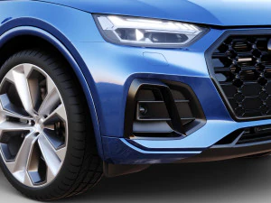 Audi Q5 2021 with interior and open doors 3D Model