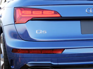 Audi Q5 2021 with interior and open doors 3D Model