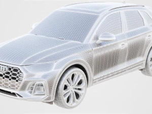 Audi Q5 2021 with interior and open doors 3D Model