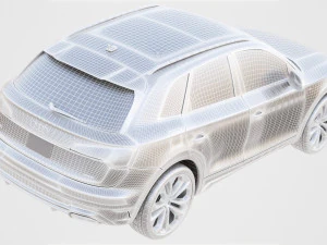 Audi Q5 2021 with interior and open doors 3D Model