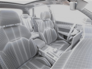 Audi Q5 2021 with interior and open doors Modello 3D