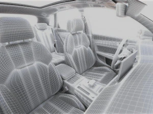 Audi Q5 2021 with interior and open doors 3D Model
