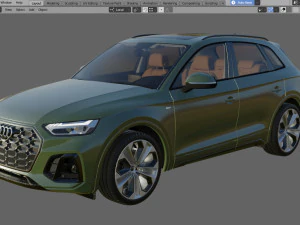 Audi Q5 2021 with interior and open doors 3D Model