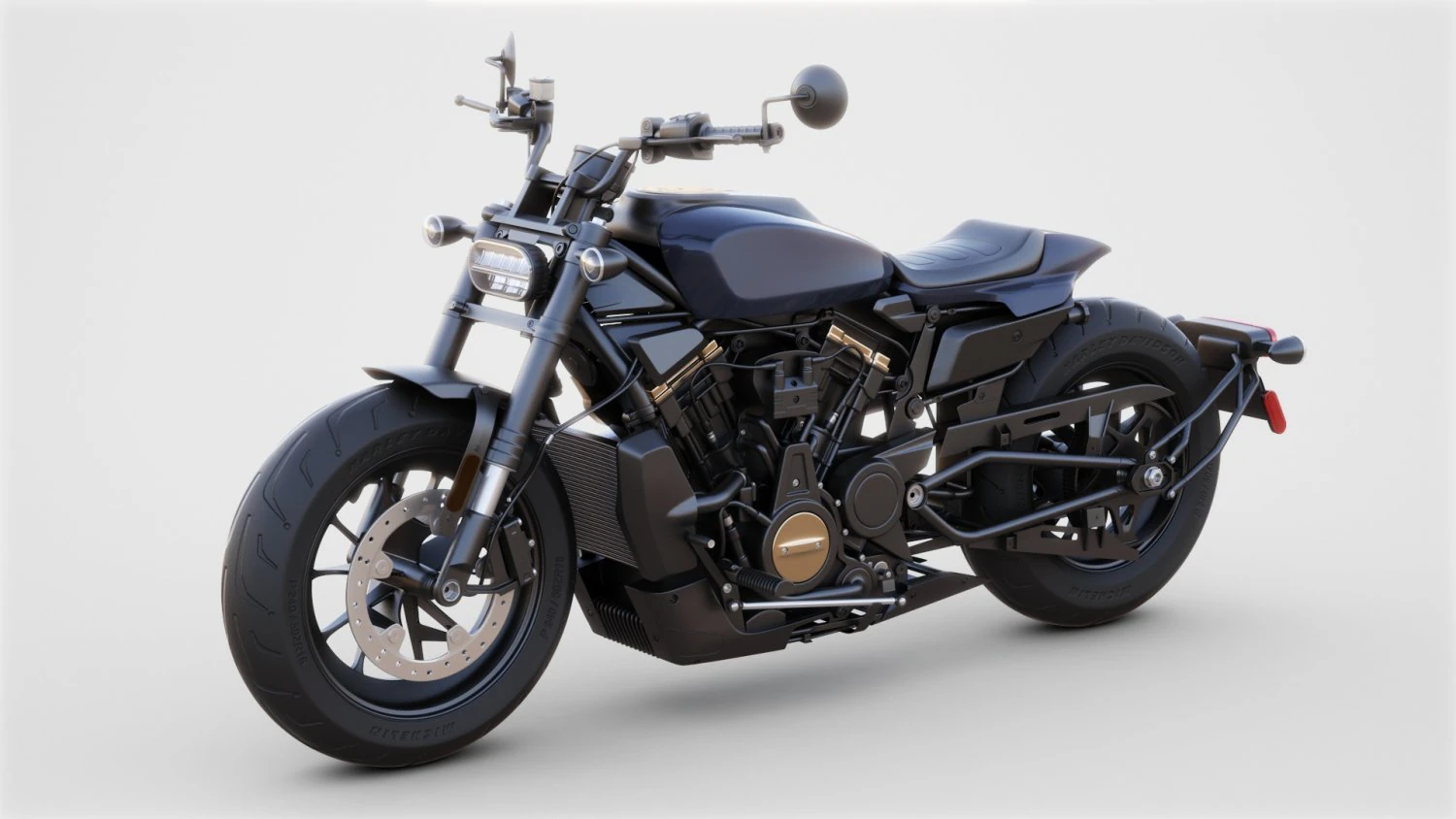 Generic American motorcycle 3D Model .c4d .max .obj .3ds .fbx .stl .blend 