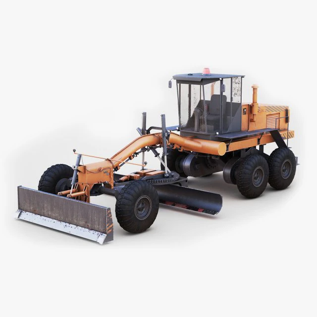 Motor Grader 3D Model .c4d .max .obj .3ds .fbx .stl .blend 