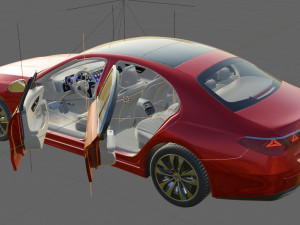 Mercedes-Benz E-class 2024 with interior 3D 모델