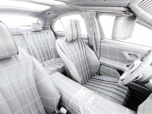 Mercedes-Benz E-class 2024 with interior 3D 모델