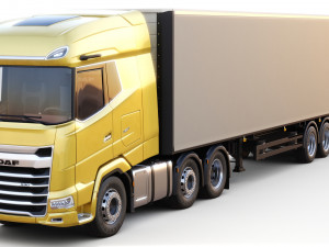 DAF XG semi truck with trailer 3Dモデル