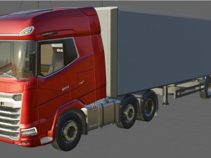 DAF XG semi truck with trailer 3Dモデル