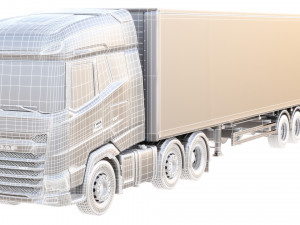DAF XG semi truck with trailer 3Dモデル