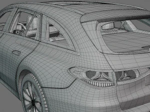 Mercedes-Benz E-class Estate 2024 with interior 3D Model