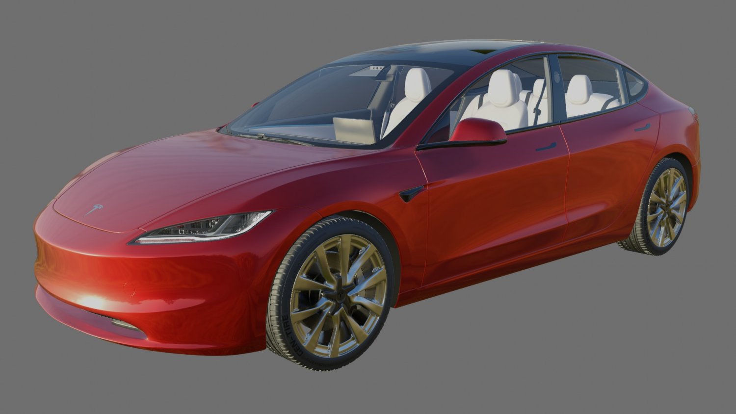 Tesla Model 3 2024 3D Model in Sedan 3DExport