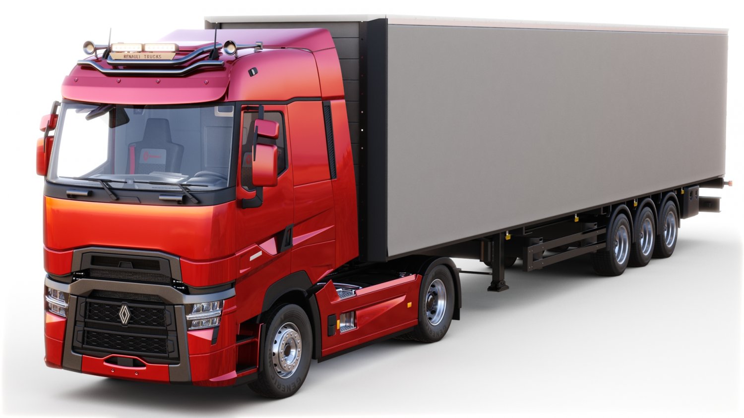 Renault Trucks T High with trailer 3D Model in Truck 3DExport