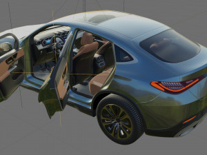 Mercedes-Benz GLC Coupe 2024 with interior 3D 모델