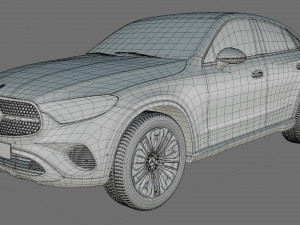 Mercedes-Benz GLC Coupe 2024 with interior 3D 모델