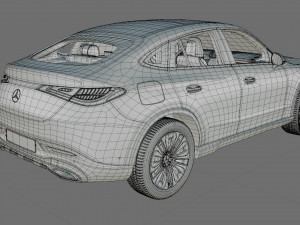 Mercedes-Benz GLC Coupe 2024 with interior 3D 모델