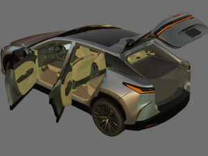 Lexus RZ 450e 2023 with interior 3D Model