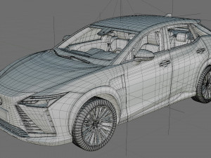 Lexus RZ 450e 2023 with interior 3D 모델
