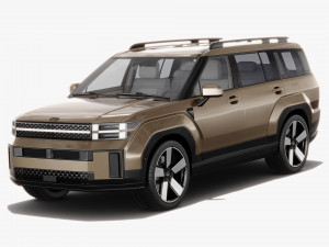 Hyundai Santa Fe 2024 with interior 3D Model