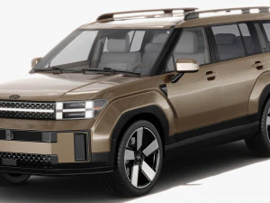 Hyundai Santa Fe 2024 with interior 3D Model