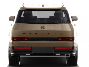 Hyundai Santa Fe 2024 with interior 3D Model