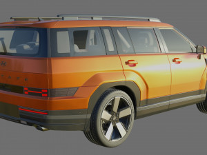 Hyundai Santa Fe 2024 with interior 3D Модель