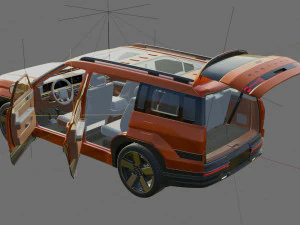Hyundai Santa Fe 2024 with interior 3D Model
