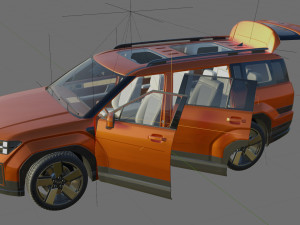 Hyundai Santa Fe 2024 with interior 3D Модель