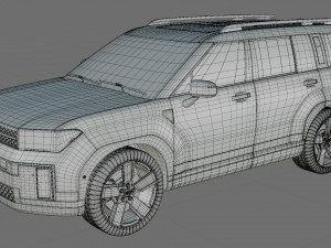 Hyundai Santa Fe 2024 with interior 3D Модель