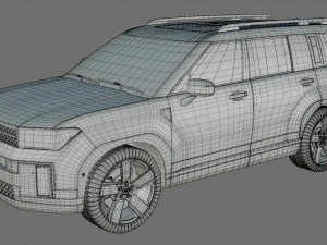 Hyundai Santa Fe 2024 with interior 3D Model
