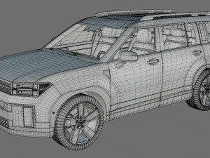 Hyundai Santa Fe 2024 with interior 3D Модель