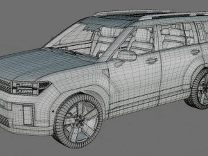 Hyundai Santa Fe 2024 with interior 3D Model