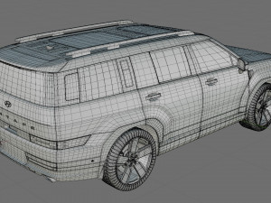 Hyundai Santa Fe 2024 with interior 3D Модель