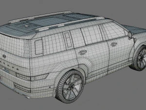 Hyundai Santa Fe 2024 with interior 3D Model