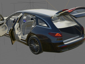 Mercedes-Benz E-class Estate 2024 exclusive line with interior 3D Model