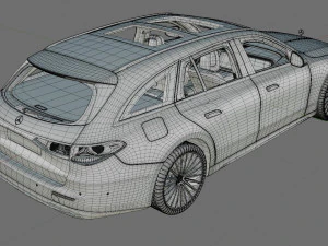 Mercedes-Benz E-class Estate 2024 exclusive line with interior 3D Model