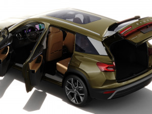 Skoda Kodiaq 2024 with interior 3D 模型