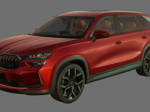 Skoda Kodiaq 2024 with interior 3D 模型