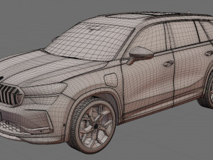 Skoda Kodiaq 2024 with interior 3D 模型