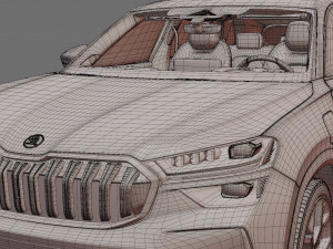 Skoda Kodiaq 2024 with interior 3D 模型