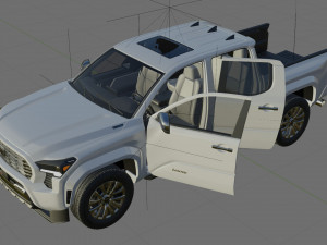 Toyota Tacoma 2024 with interior 3D Model