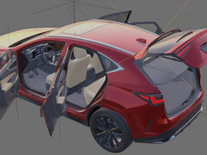 Lexus NX 2023 with interior 3D Model