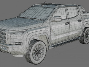 Mitsubishi Triton L200 2024 with interior 3D Model